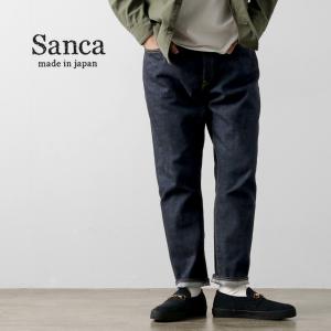 Sanca（サンカ） ブラック デニムテーパード 5Pパンツ / セルヴィッチ