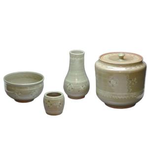 皆具 かいぐ 紺紫交趾 菊唐草 谷口菁嵐作 茶道 茶道具 交趾焼 菊唐草