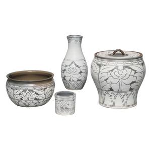 皆具 かいぐ 紺紫交趾 菊唐草 谷口菁嵐作 茶道 茶道具 交趾焼 菊唐草