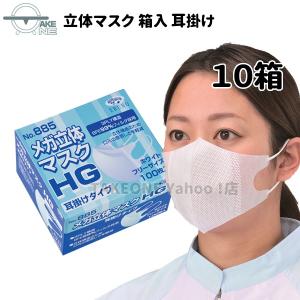 エブノ マスク 不織布 立体 100枚 メガ立体マスク 耳掛け No.885 1箱