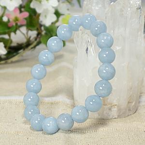 3月誕生石 3A級 アクアマリン 藍玉 φ10mm ブレスレット パワーストーン