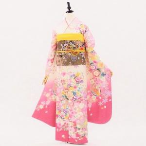 正絹振袖・半衿付き長襦袢・帯・帯揚・帯〆・重衿付き6点セット販売 桜