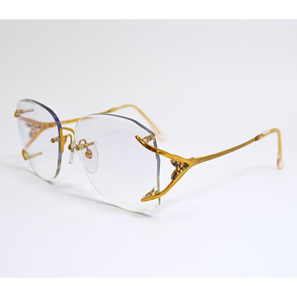 HOYA 高品質 ホヤ/K18 18金 ゴールド メガネフレーム/ダイヤモンド