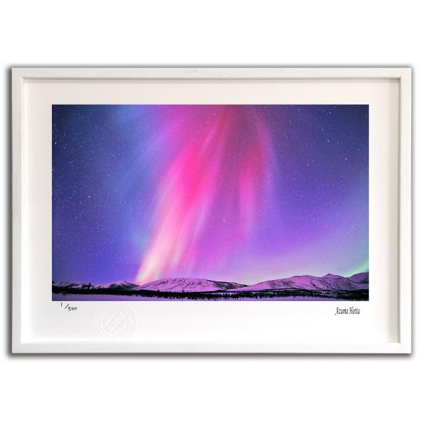 版画 絵画 オーロラと月008 アラスカ 堀田東 壁掛け 壁飾り インテリア