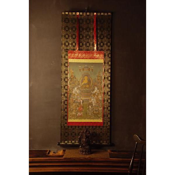 釈迦十六善神図 仏画掛け軸 半切サイズ : ビッグスターネットショップ