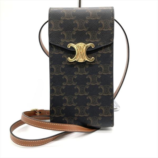 CELINE（セリーヌ） トリオンフ モバイルポーチ ポシェット レザー