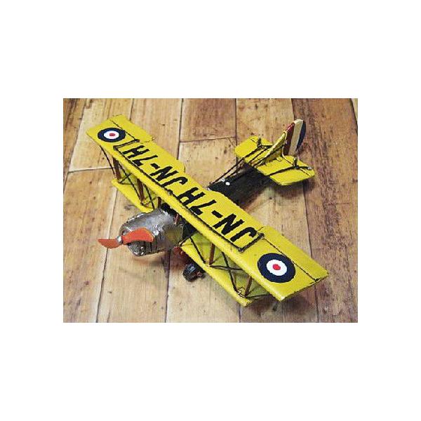 ブリキ飛行機✈️JN-7H イエロー二重翼機モデル 【公式通販】