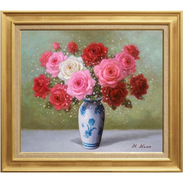 田渕眞兒 油絵 油彩 薔薇シリーズ 花No.-t+s 田渕眞兒 油絵 油彩 薔薇