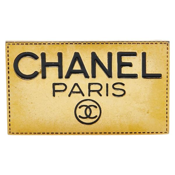 CHANEL（シャネル） ロゴ プレート ブローチ ゴールド メッキ