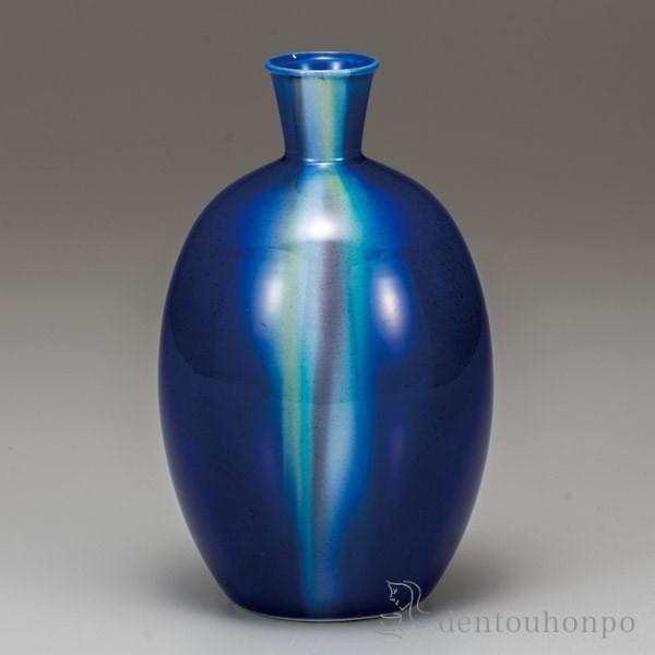 九谷焼 花瓶 釉彩 7号 ( 木箱名入れ有料 木札名入れ有料 退職祝い 定年