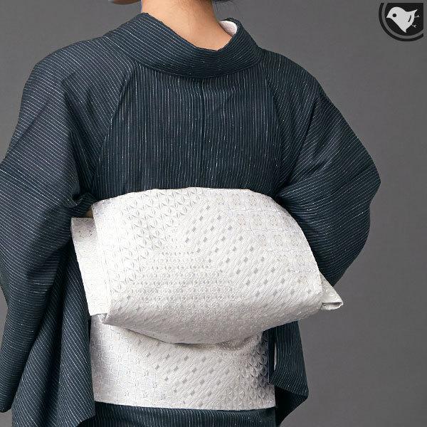 名古屋帯 西陣織老舗機屋 謹製 切子割付文様 経浮かし錦織 八寸 : 帯