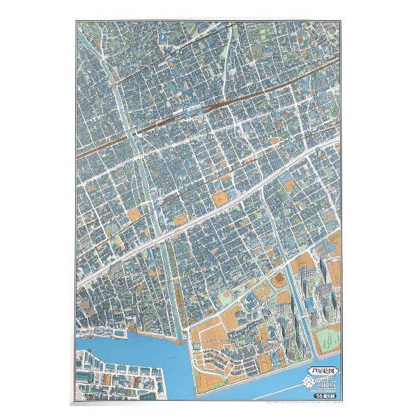 鳥瞰図 バーズアイマップ 覆刻版 芦屋絵図 地図 日本 石原 正 : 宝文社