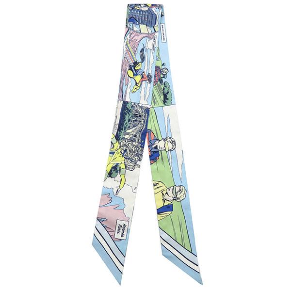 HERMES（エルメス） スカーフ ツイリー ブルーシエル×ヴェール×ローズ