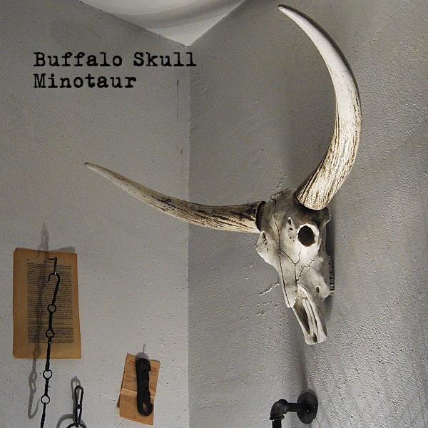 壁飾り 壁掛け オブジェ インテリア スカル バッファロー 水牛 レトロ