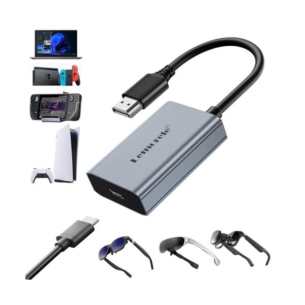 HDMI to USB C 交換アダプター 4K@60Hz Xreal One hub/VITURE AR