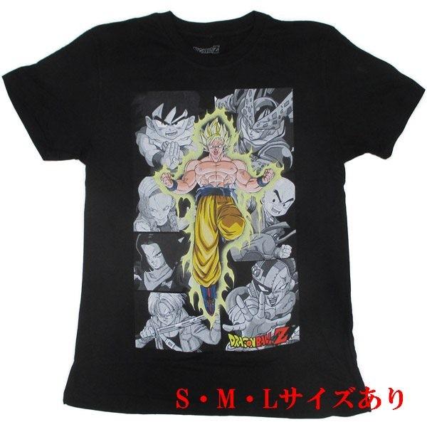 USA版ドラゴンボールZ Tシャツ CHARACTER PANELS ブラック : コスプレ