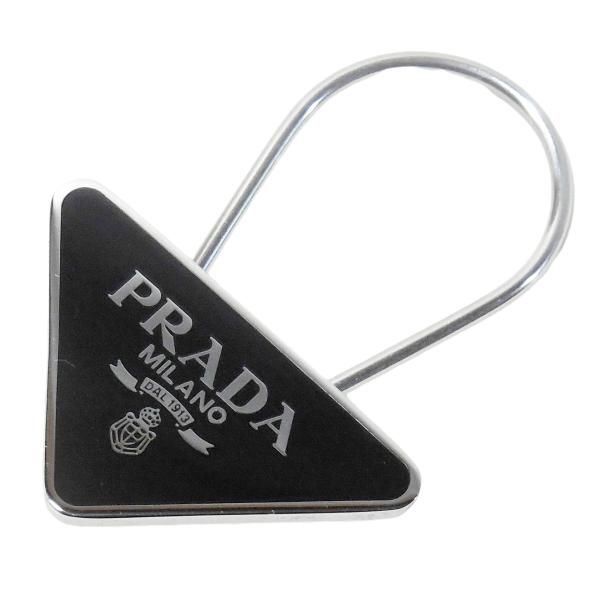 PRADA（プラダ） キーリング トライアングルロゴ ブラック 2PS395 2BA6