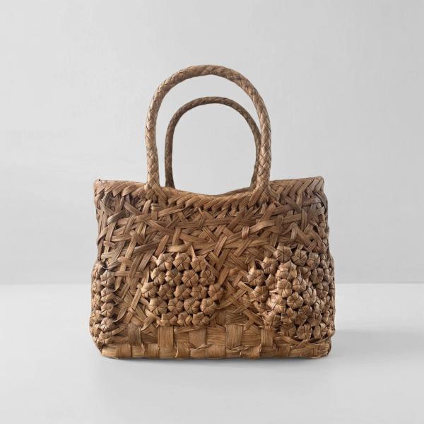 山葡萄 山葡萄かごバッグ 手作り かごバッグ 内布あり 乱れ編み、花