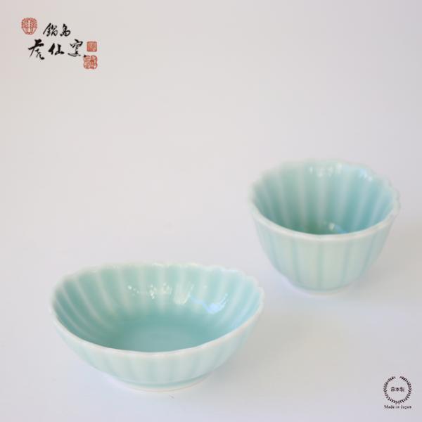 鍋島虎仙窯 鍋島青磁 菊豆鉢 / 菊楕円豆鉢 : 雑貨のお店セレクト