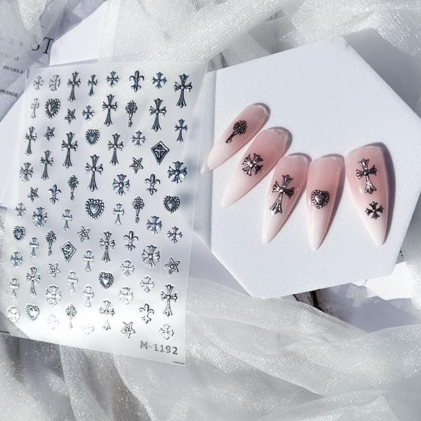 十字架 クロス 3Dエンボス加工 クロスネイル クロム クロス パーツ