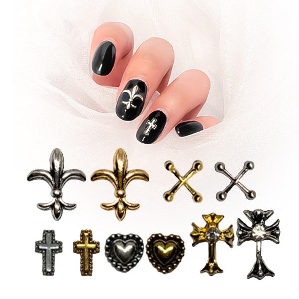 ネイル クロムハーツ風 メタルパーツ 5個入り クロム パーツ 十字架