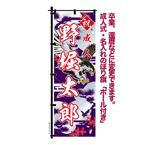 爆買WEEKとポイント10倍 卒業 入学 等に変更可能 成人式 のぼり旗 黒帯