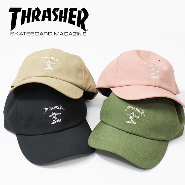 THRASHER（スラッシャー） マークゴンザレス ロゴ刺繍 キャップ ベース