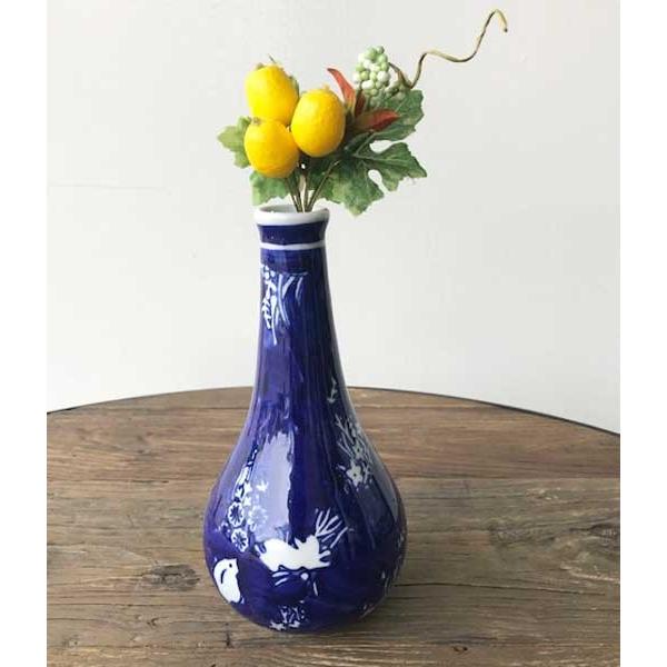 花器 おしゃれ 一輪挿し 花瓶 花びん 信楽焼 陶器 花入れ 藍染め