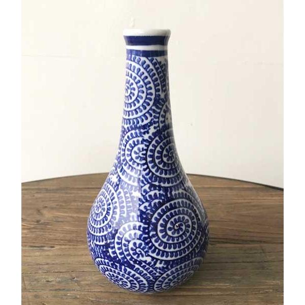 花器 おしゃれ 一輪挿し 花瓶 花びん 信楽焼 陶器 花入れ 藍染め