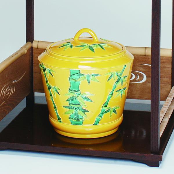 水指 黄交趾 竹 勝見永泉作 茶道 茶道具 : 和空間ヤフーショップ