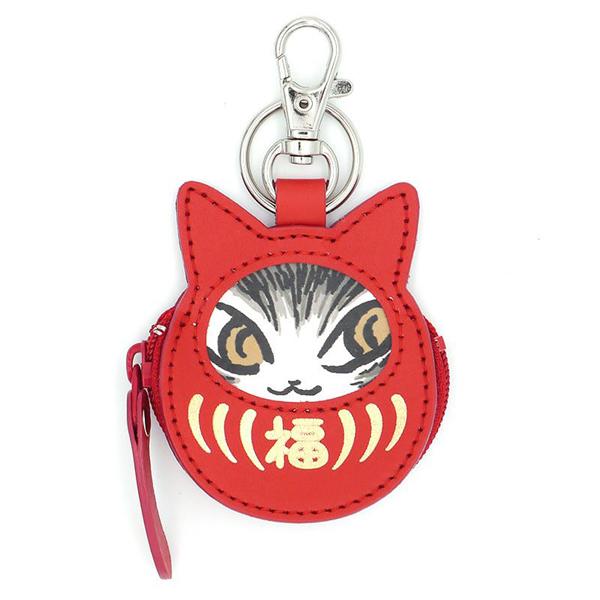 猫だるま小銭キー＃2 赤 わちふぃーるど ダヤン 小銭 ネコ : わちふぃ
