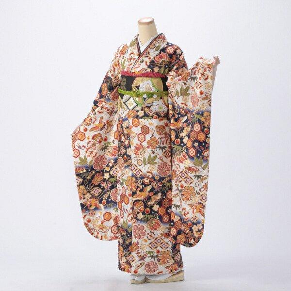 京都きもの友禅 振袖 中古 フルセット 成人式 Mサイズ 古典 青・紺系