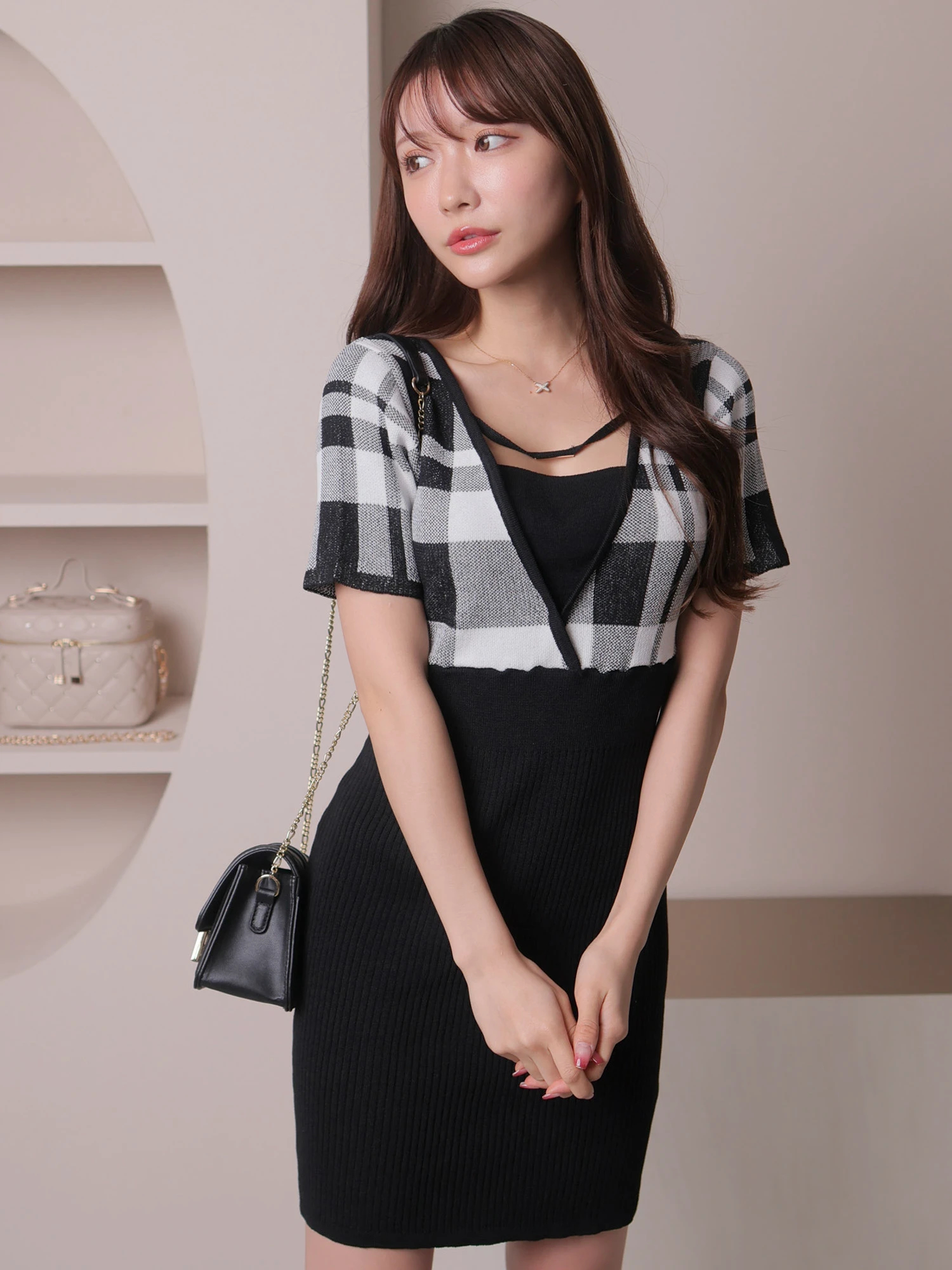 LIP SERVICE（リップサービス）｜ 2wayバイカラーニットワンピース