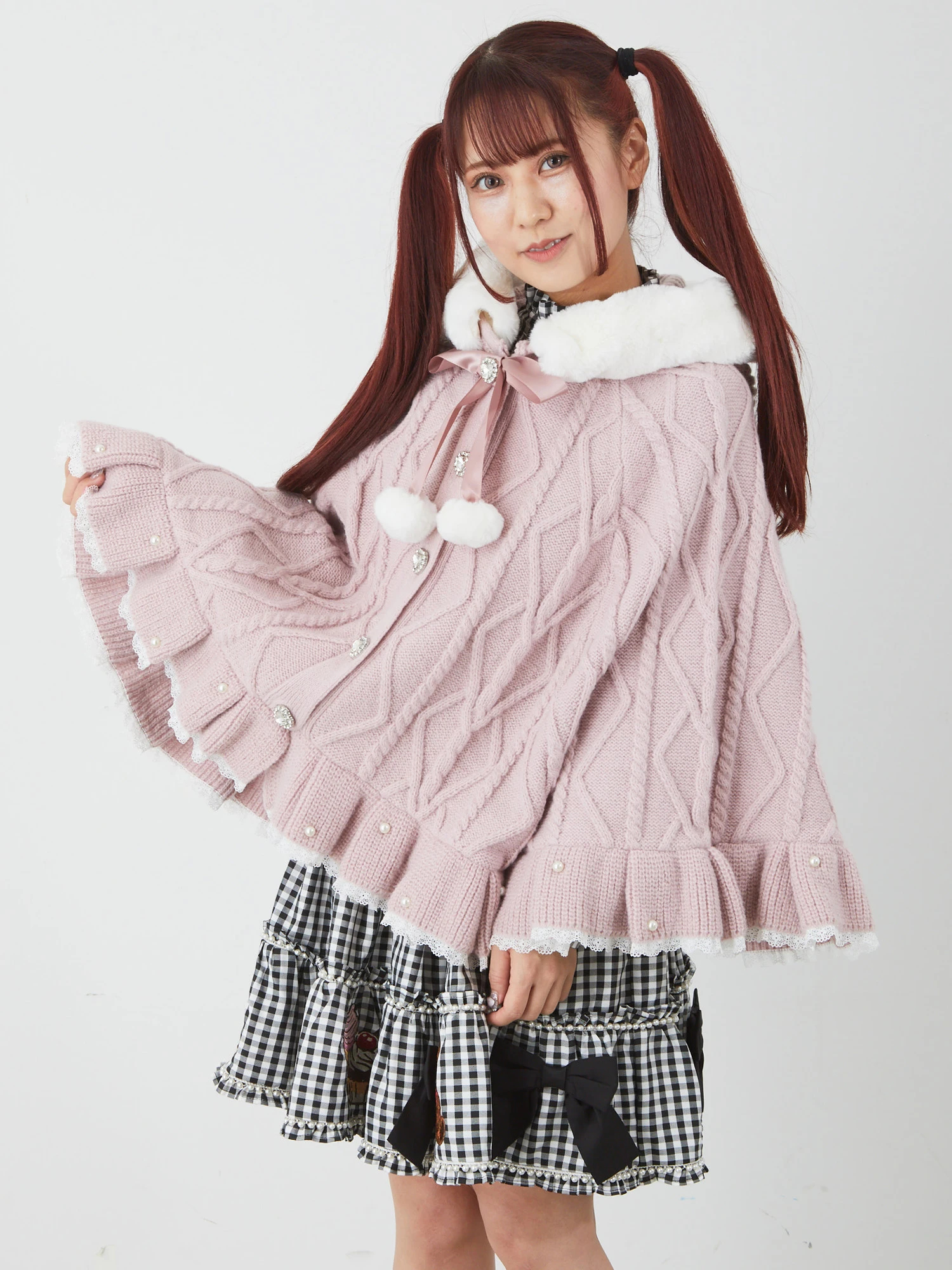 リズリサ♥ミルフィーユレースポンチョ♥ピンク ミルフィーユレース