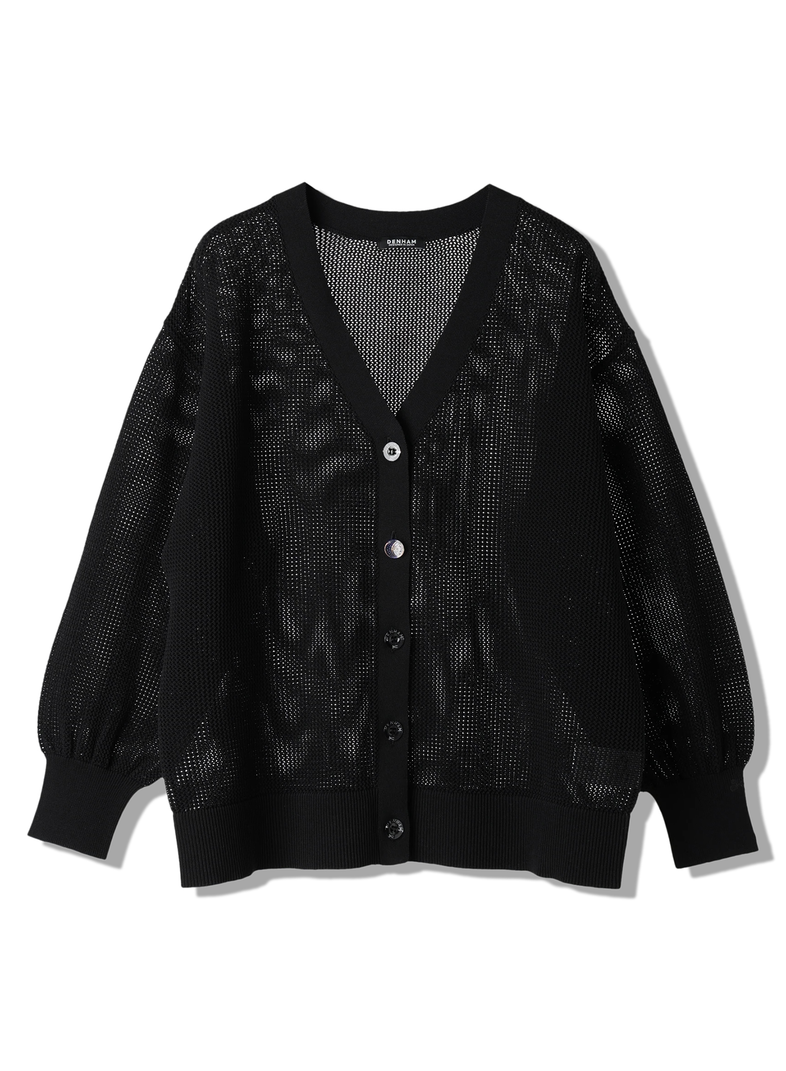 pois ポワ double mesh Cardigan ブラック Pois ダブルメッシュ