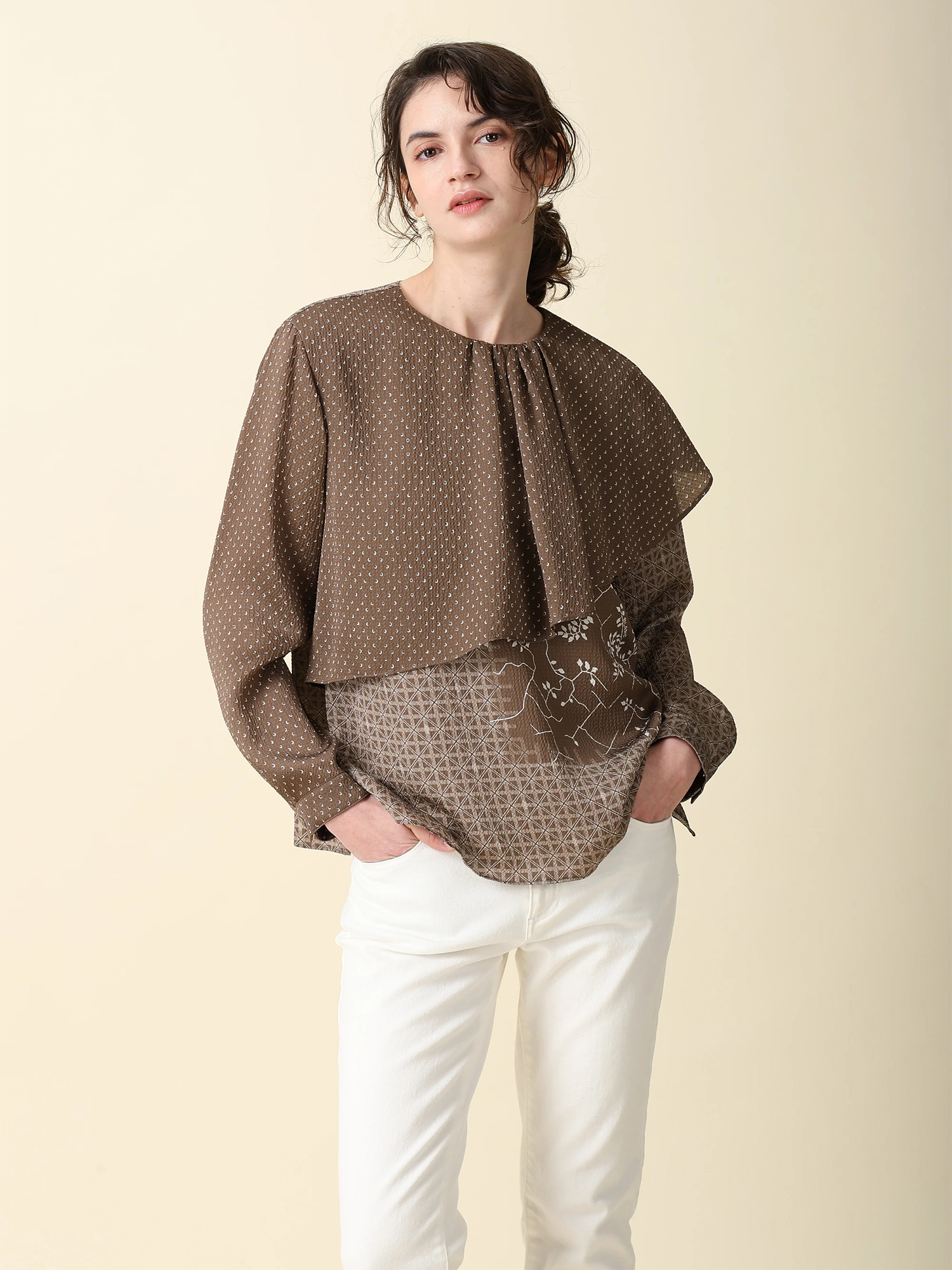 アーカイブ パネルプリント ブラウス シャツ ｜ MORABITO BLANC
