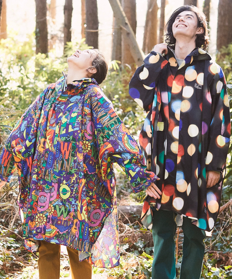 KiU×go slow caravan 】 総柄 NEW STANDARD RAIN PONCHO (MENS/WOMENS