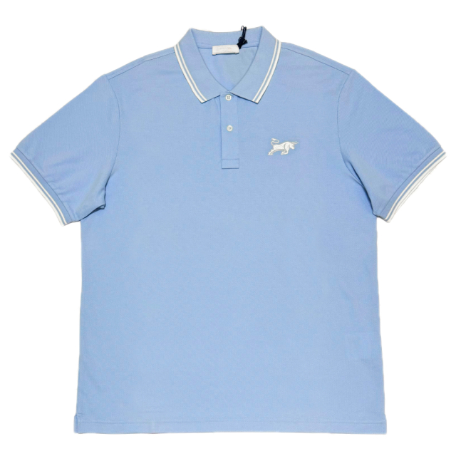 プラダ メンズ 鹿の子 半袖ポロシャツ 水色 #XXXL PRADA