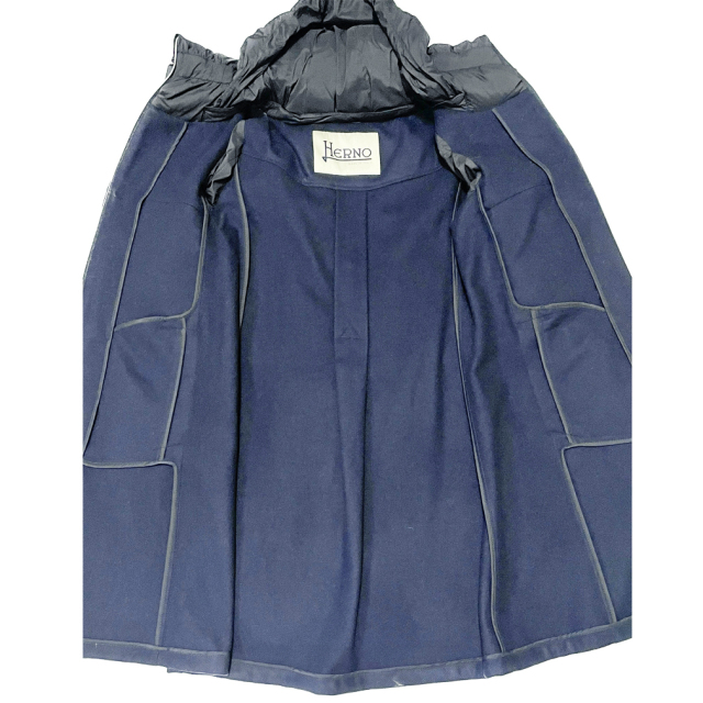 ヘルノ ウール＆ナイロン切り替えダウンコートジャケット PI1214D