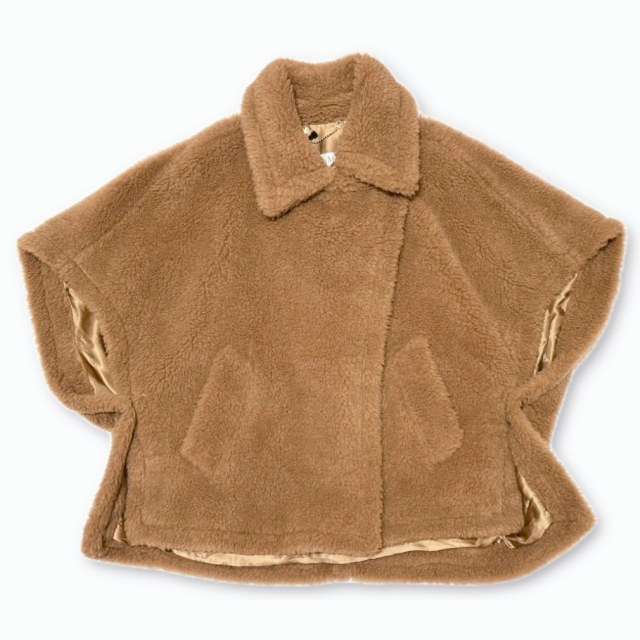 マックスマーラ テディベアケープ テべ(TEBE) ポンチョ キャメル MaxMara
