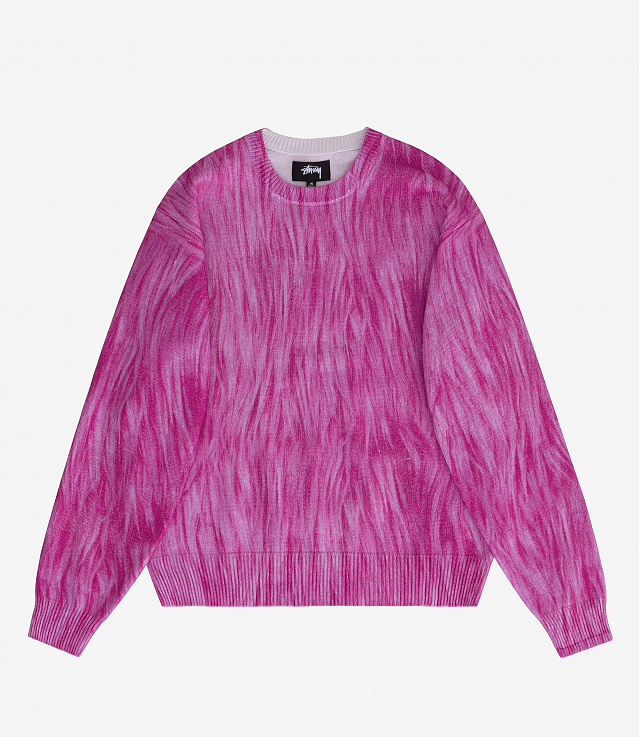Shop Stussy Printed Fur Sweater Pink at itk online store
