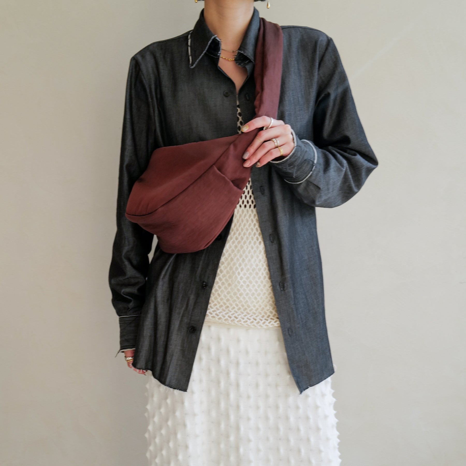 ANNIE PUFFER MINI MOON BAG / CERATO BRIGHT | Mini shoulder bag