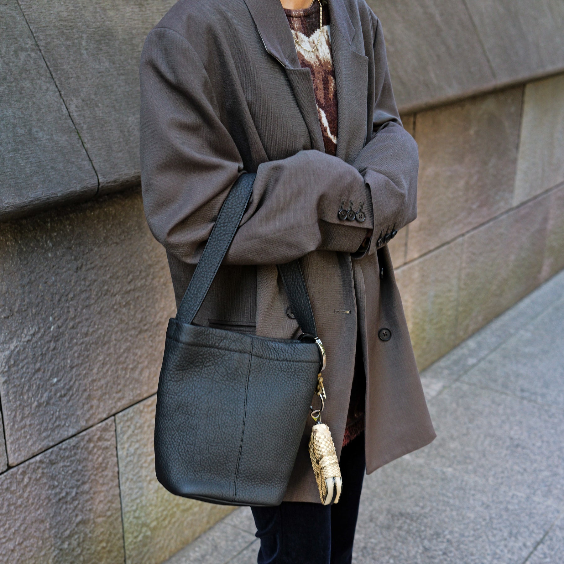 MARY BUCKET SHOULDER MINI / DIPLO SKY｜上品ミニバケットバッグ