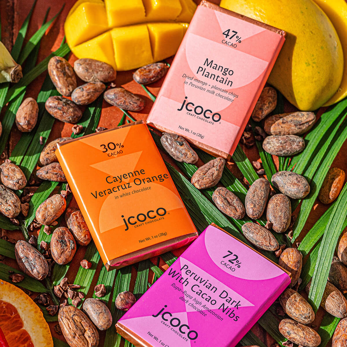 Tropical Chocolate Flight | Shop Gourmet Chocolate bars by jcoco