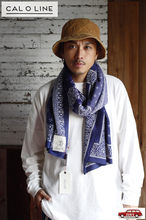 CAL O LINE」×「KOTSUBO」VINTAGE CROSS BANDANA STOLE キャルオー