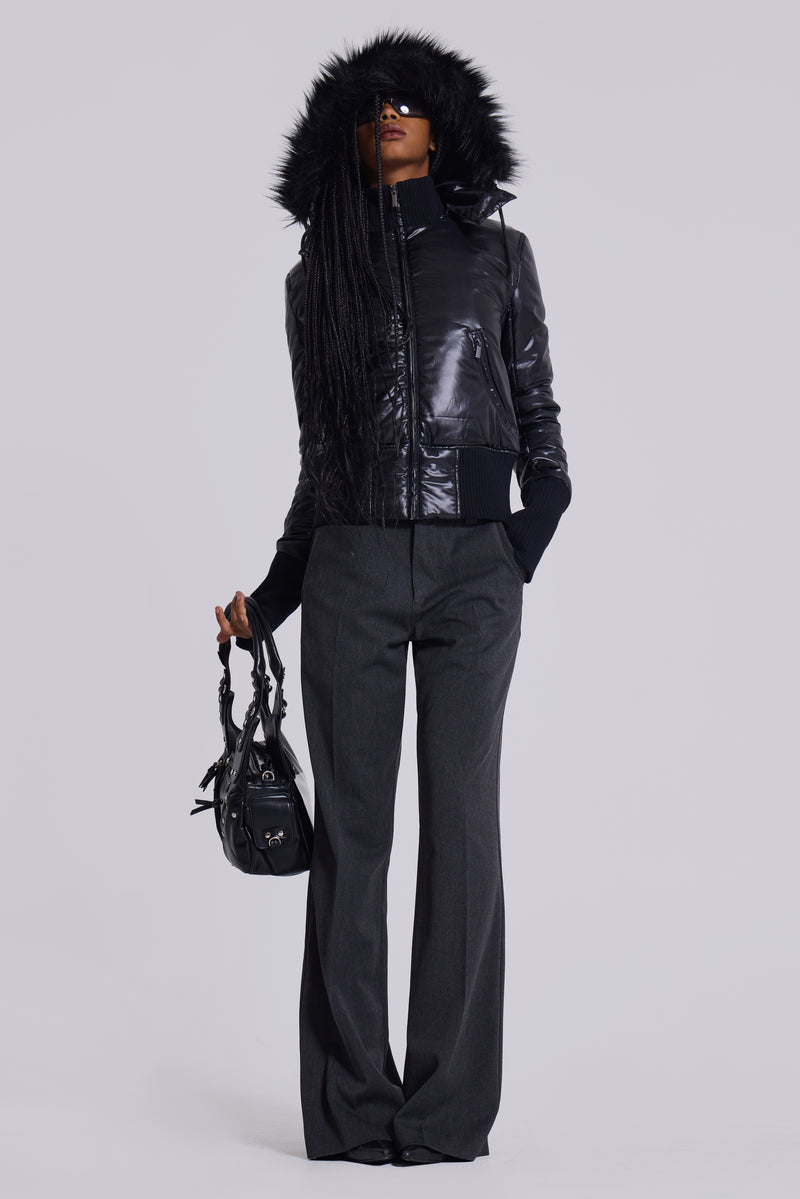 Black Mercury Puffer Jacket | Jaded London