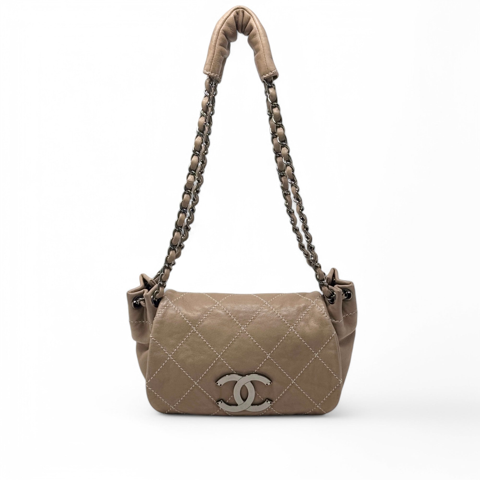 Chanel Brown Surpique Accordion Flap | Jadore Couture