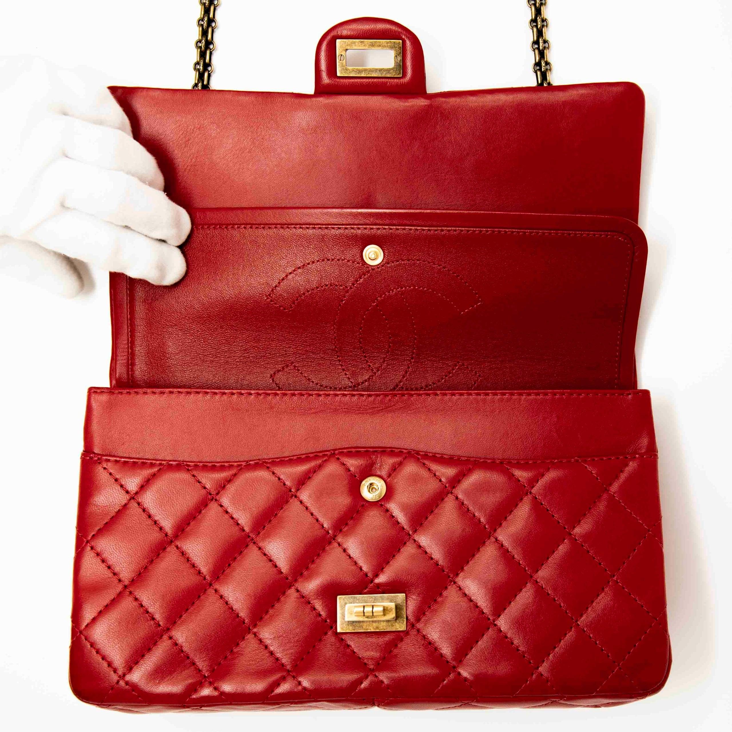 Chanel Red Lambskin 2.55 Reissue 226 | Jadore Couture