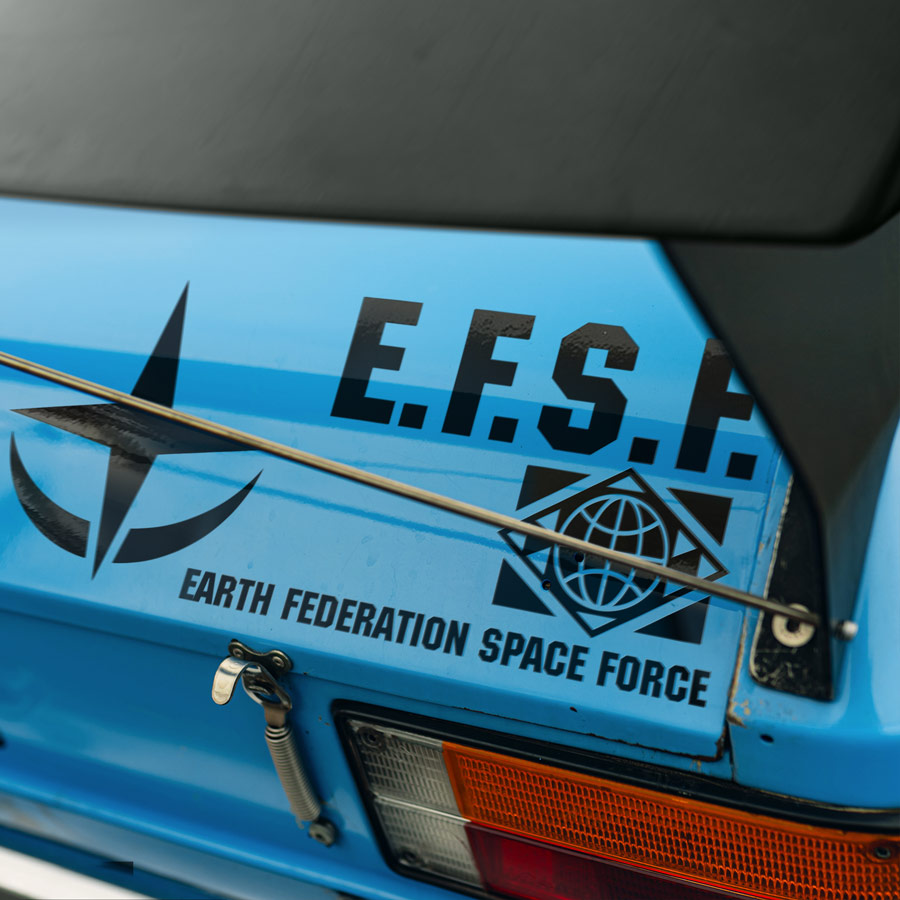 2x Pair Earth Federation Space Forces EFSF EFF Anime Manga Car