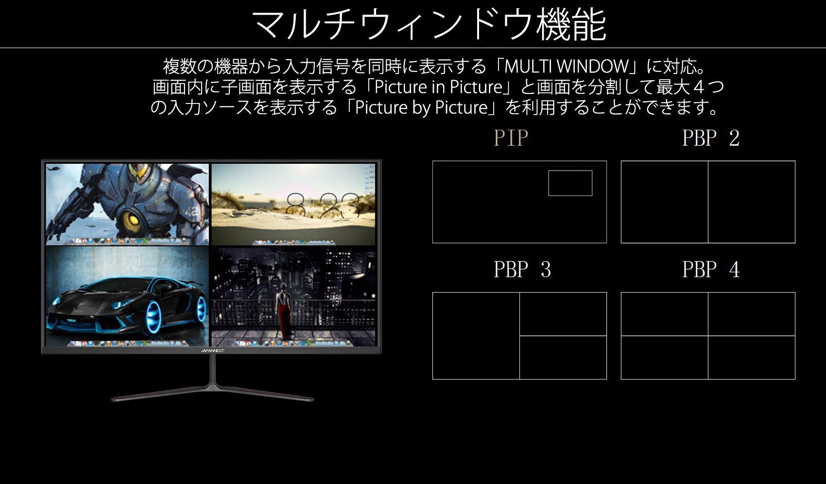 JAPANNEXT 31.5インチ WQHD(2560 x 1440) 144Hz 液晶モニター JN